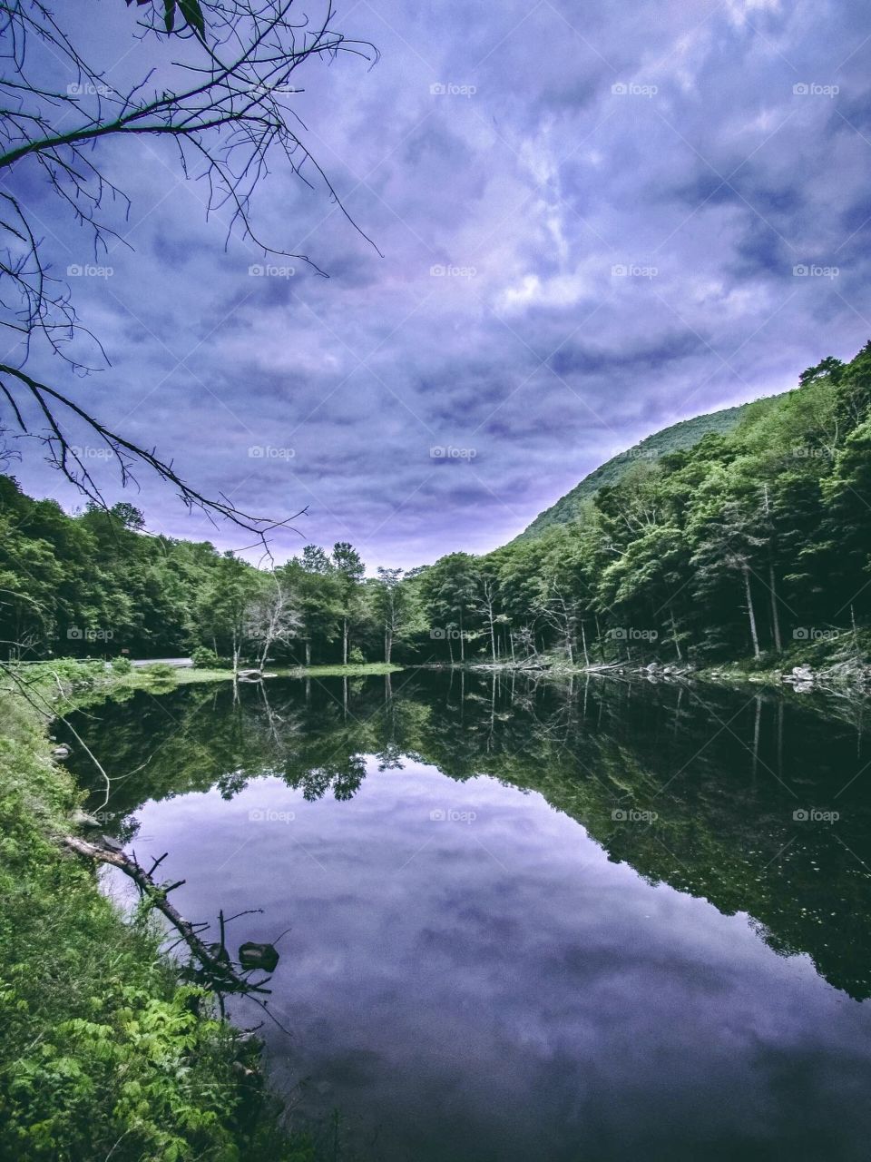 Devils Tombstone New York, wildlife, lake, grass, nature, landscape, peaceful, road, clear water, water, like mirror, trees, mountains,