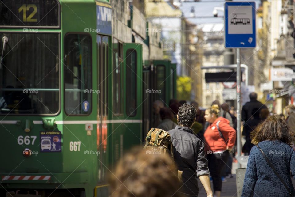 City tram station