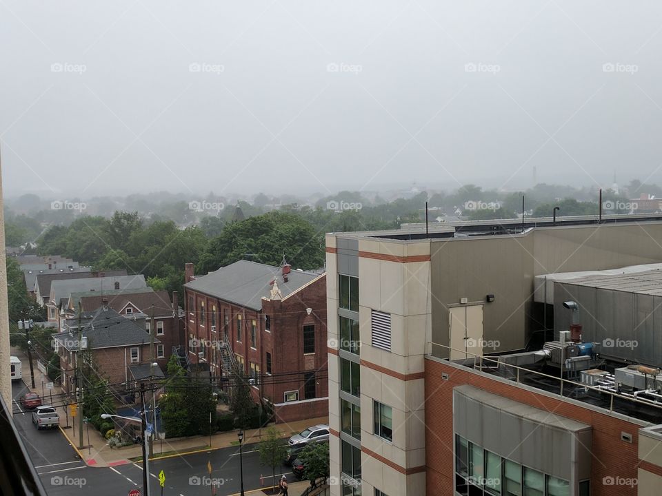 foggy day from the parking deck