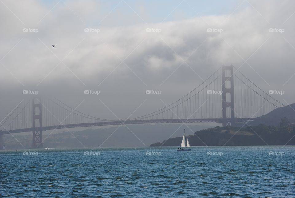 Golden Gate Bridge on a foggy afternoon