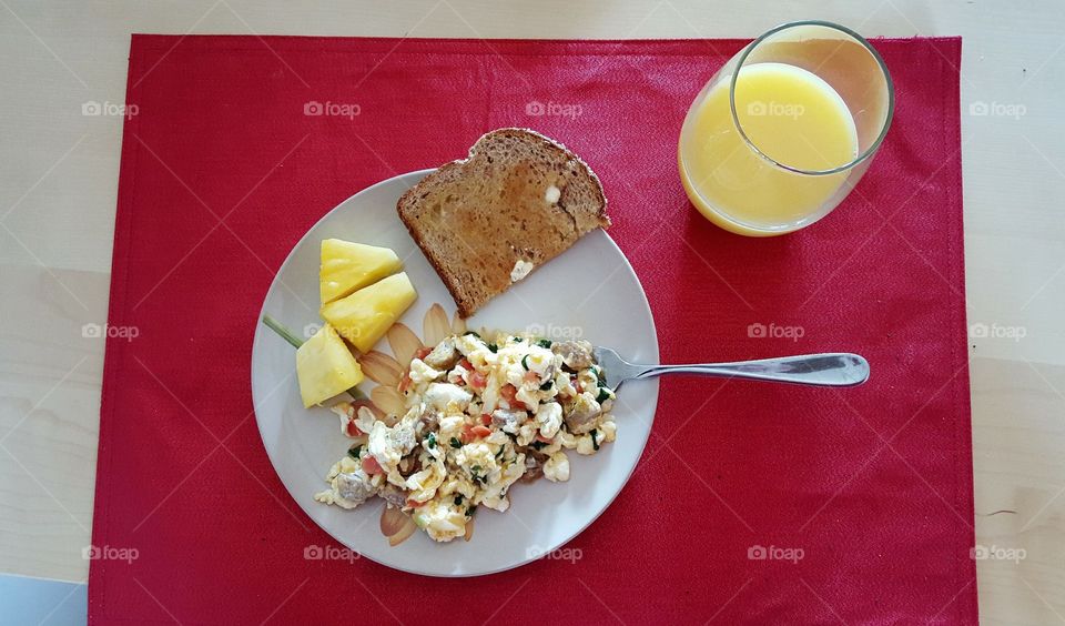 breakfast. morning meal