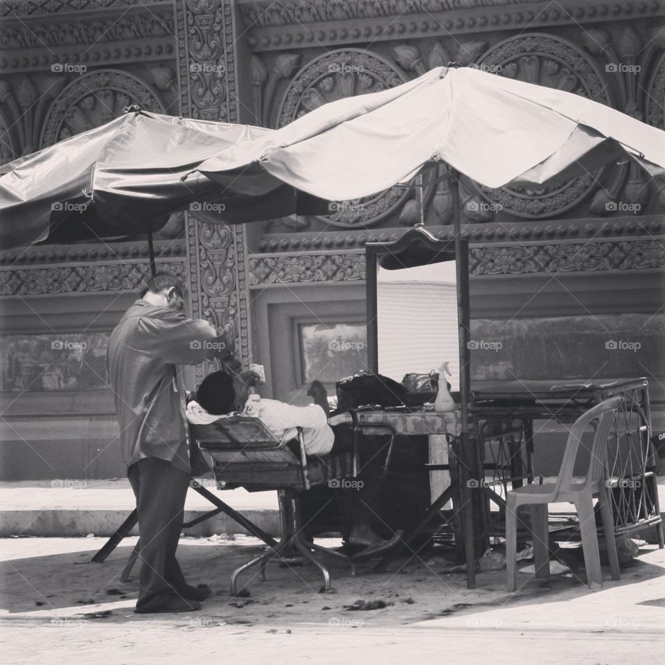 Barber, Phnom Penh, Cambodia 
