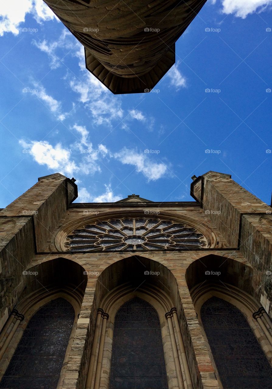 It's A Cathedral. Lying down to capture the top of Durham Cathedral ...
