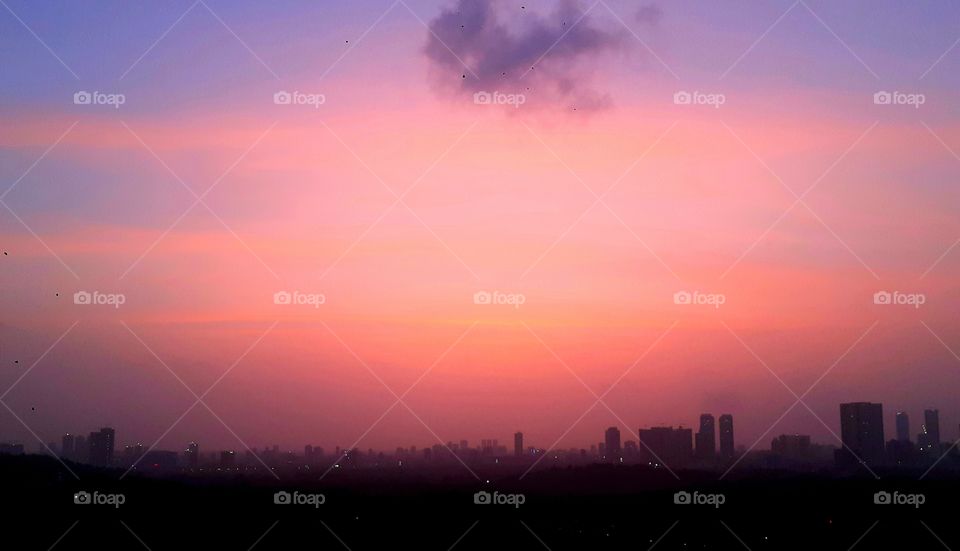 evening mumbai skyline