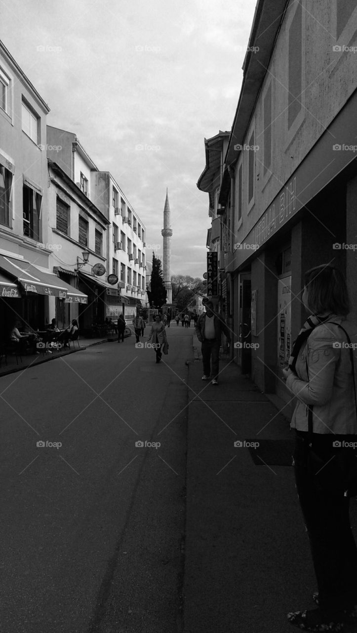 Streets of Mostar. Black & White streets of Mostar, Bosnia and Herzegovina