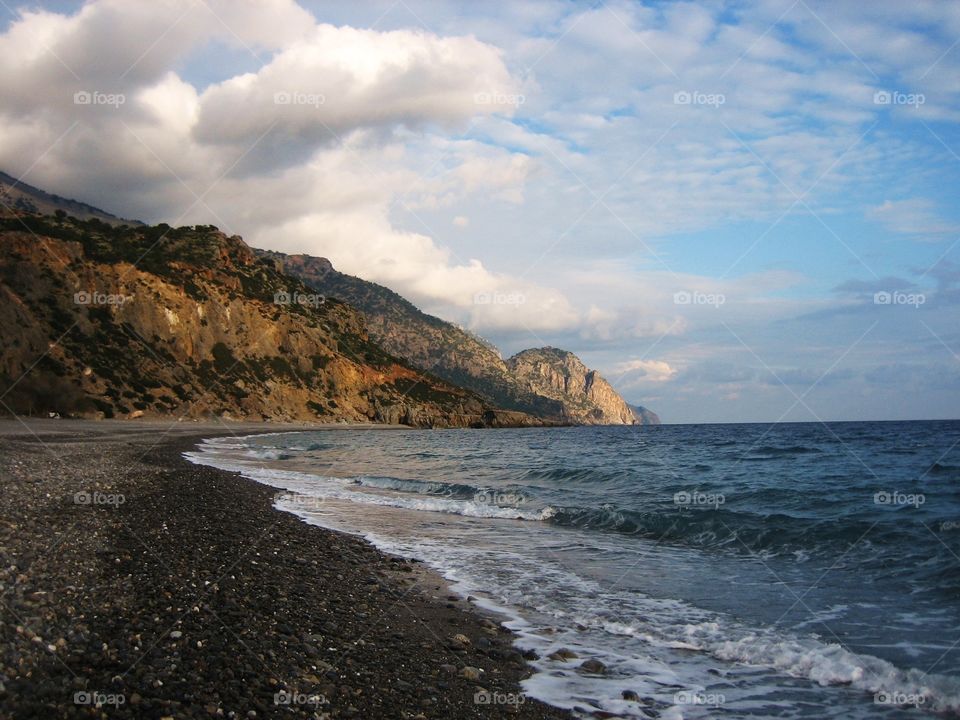 Crete beach cliffs