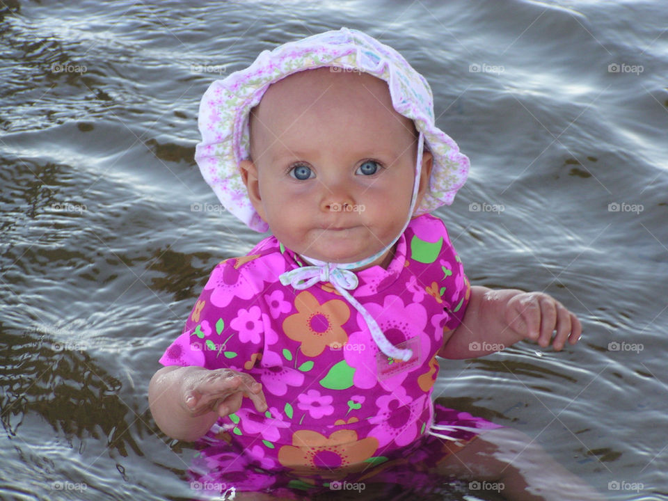 My first swim in the sea.