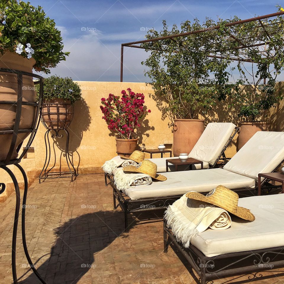 Lounging on the roof 