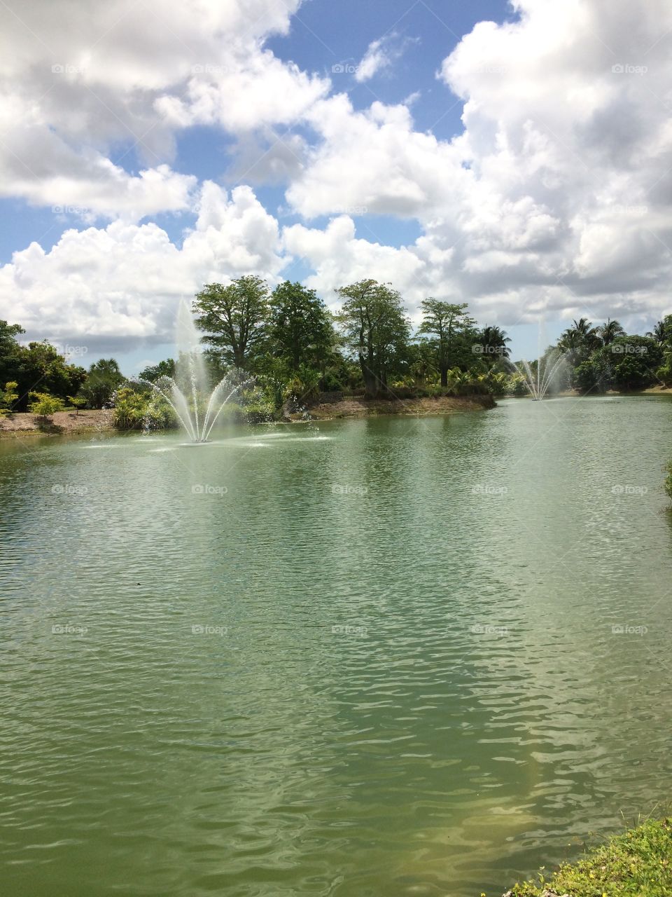 Lagoon. Park lagoon with fountains