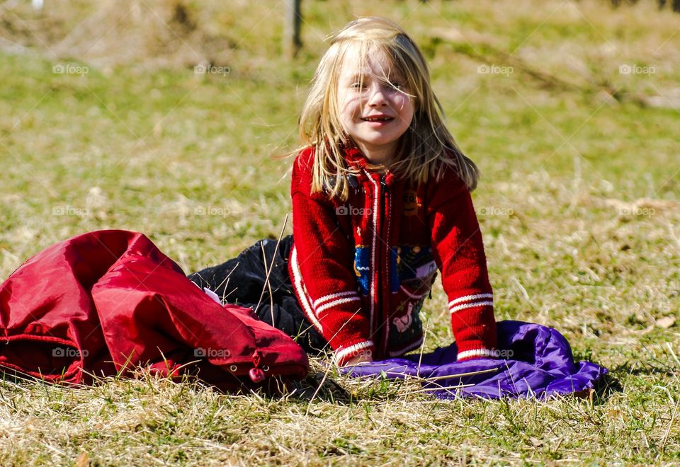 Cute girl. This girl is enjoying the spring sun