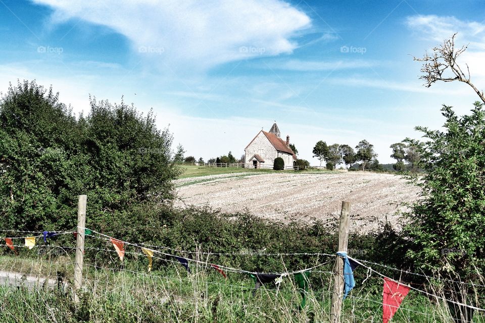 Celebration Day . Bunting in rural southern england 