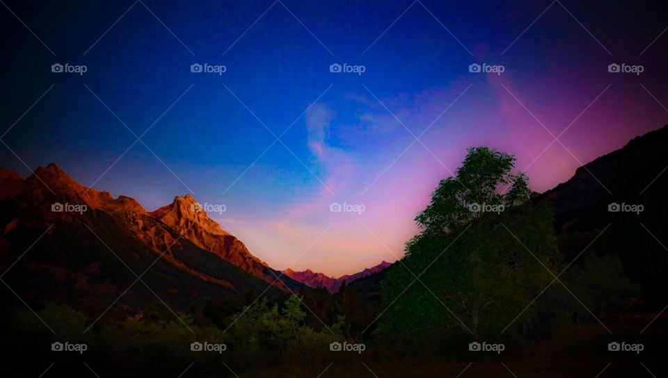 late evening in the alps.