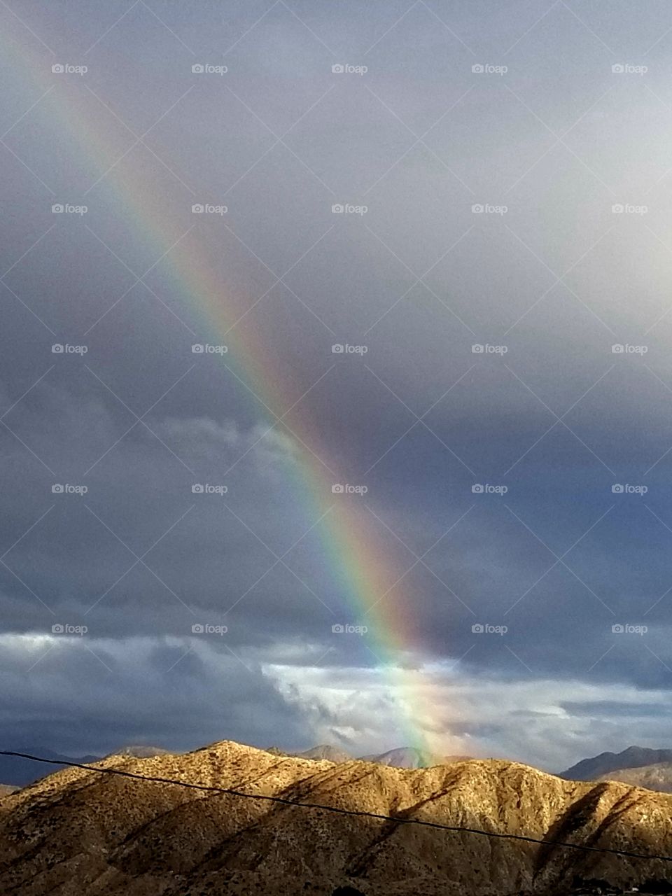 Desert Hills with Rainbow