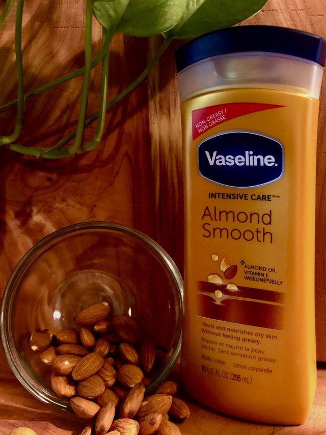 Moisturize. Moisturize. Moisturize. ☺️ Vaseline Almond Smooth Lotion! Really great body lotion and smells divine!