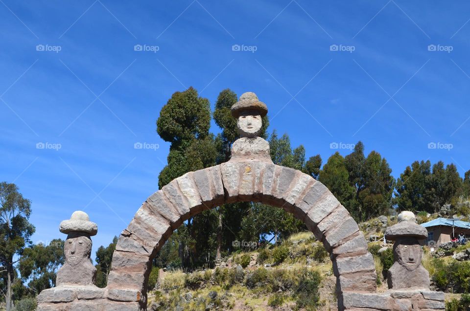 Unique culture of Taquile island on Lake Titicaca, Peru 