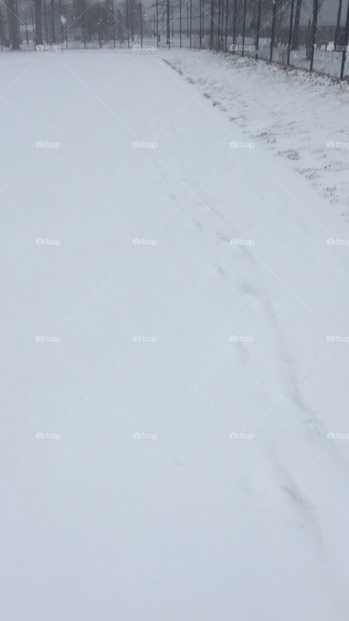 My foot prints on the Snow