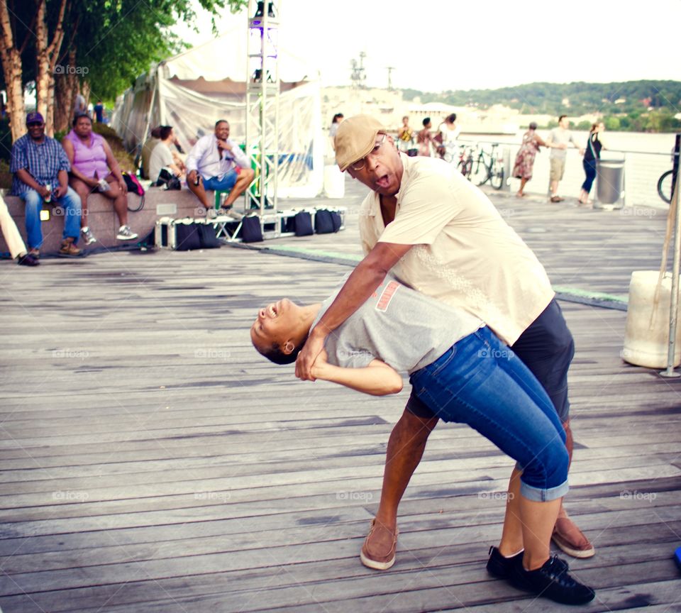 Dancing Time. Couple dancing at a concert. 