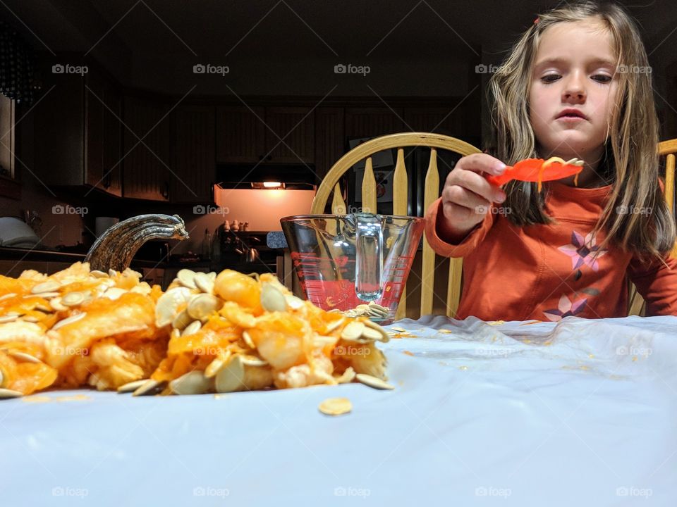 carving a pumpkin