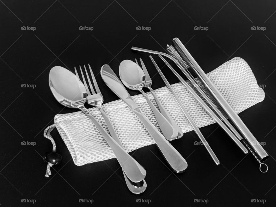 stainless steel utensils to go in a travel bag