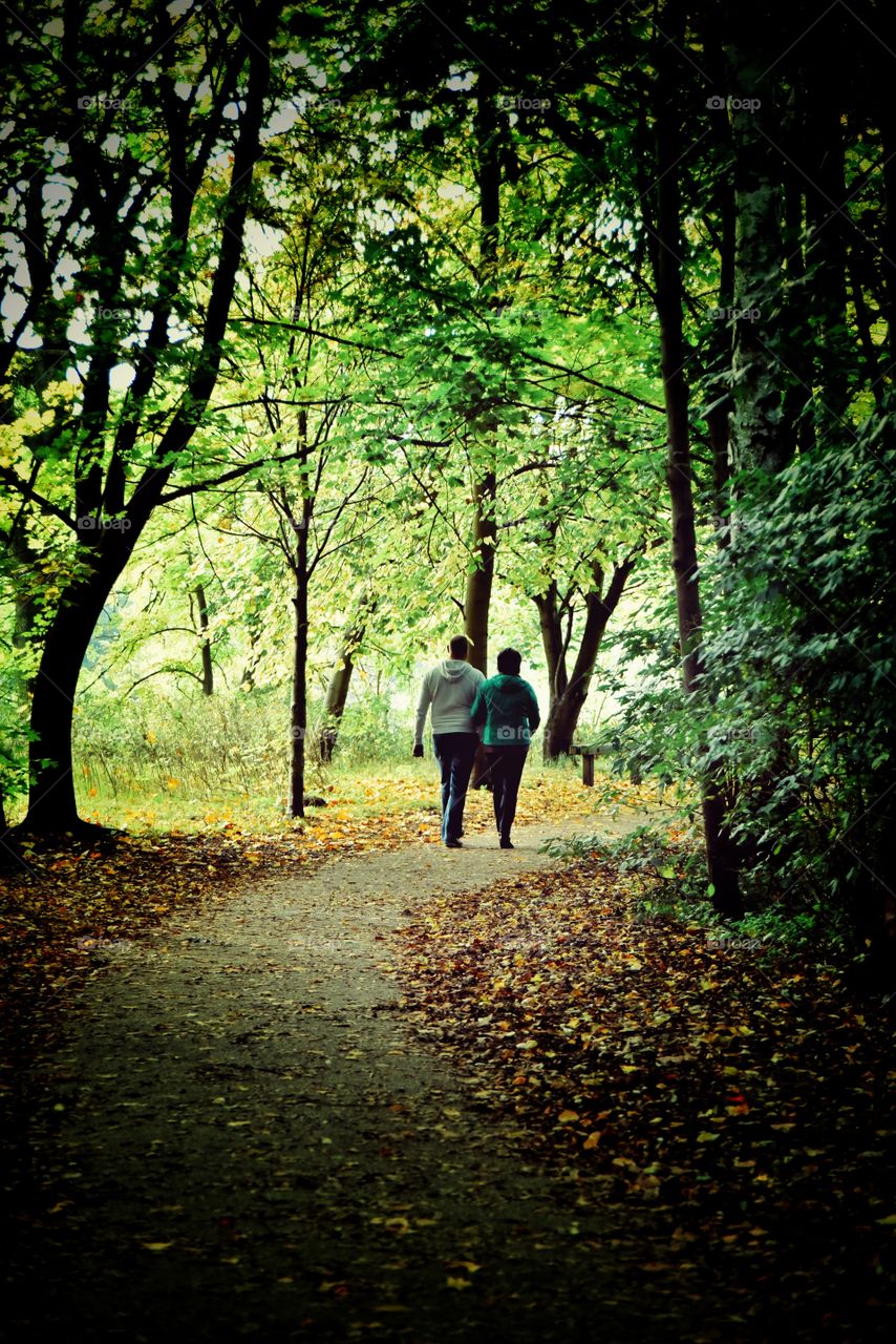 Couple. Walking 