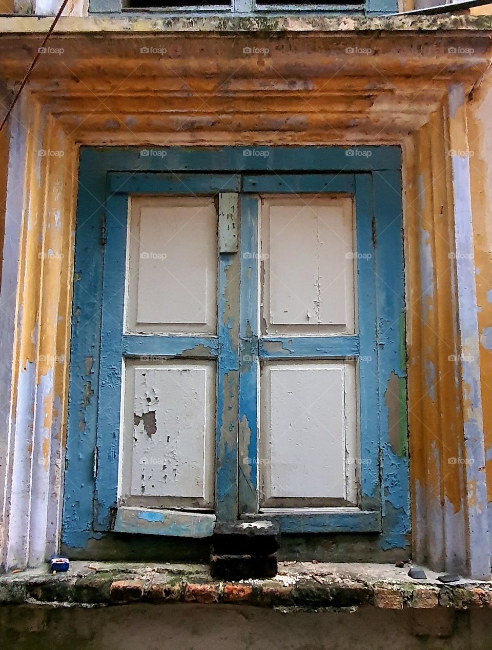 Ancient Building with Blue Windows in Ipoh, Perak