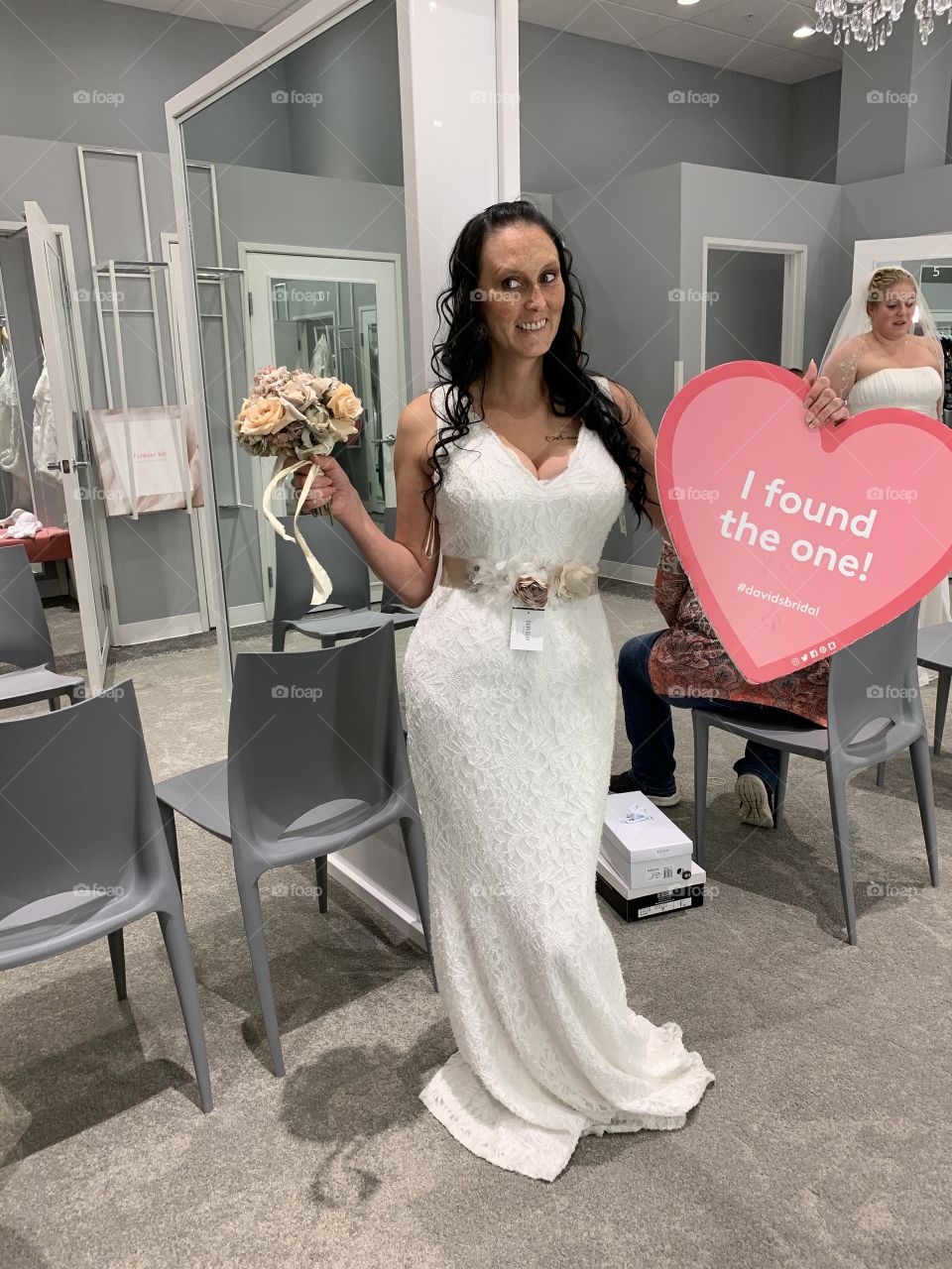 Bride finds beautiful wedding dress
