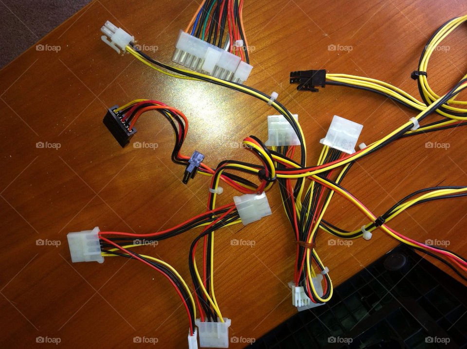 power computer cables mess by mazera