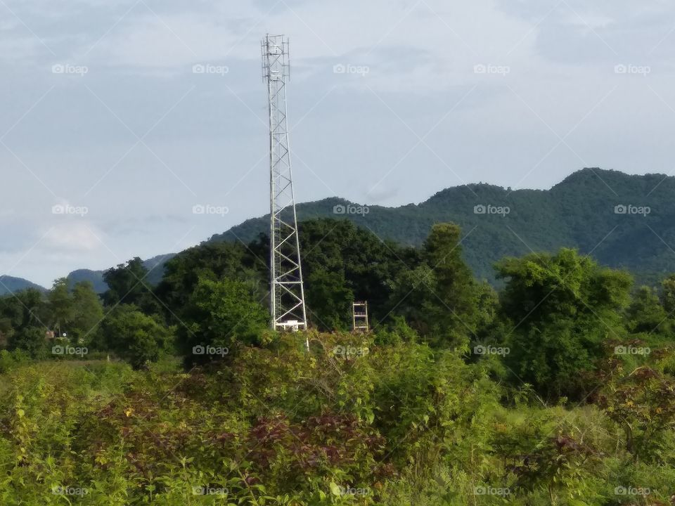 tower with hill