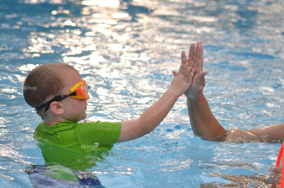 Pool high fives 