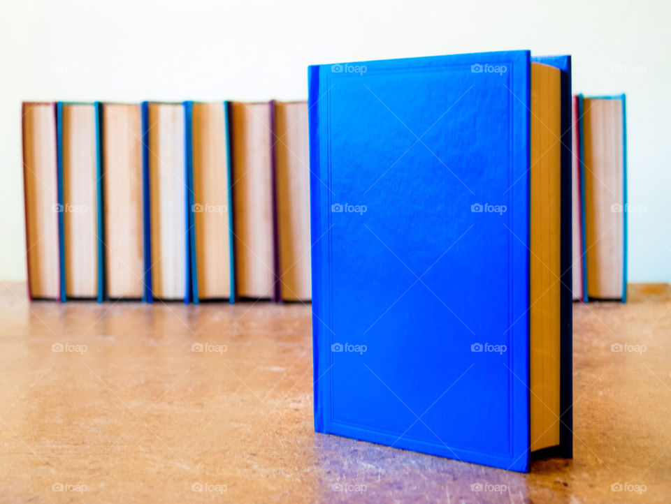 Blue hardcover book