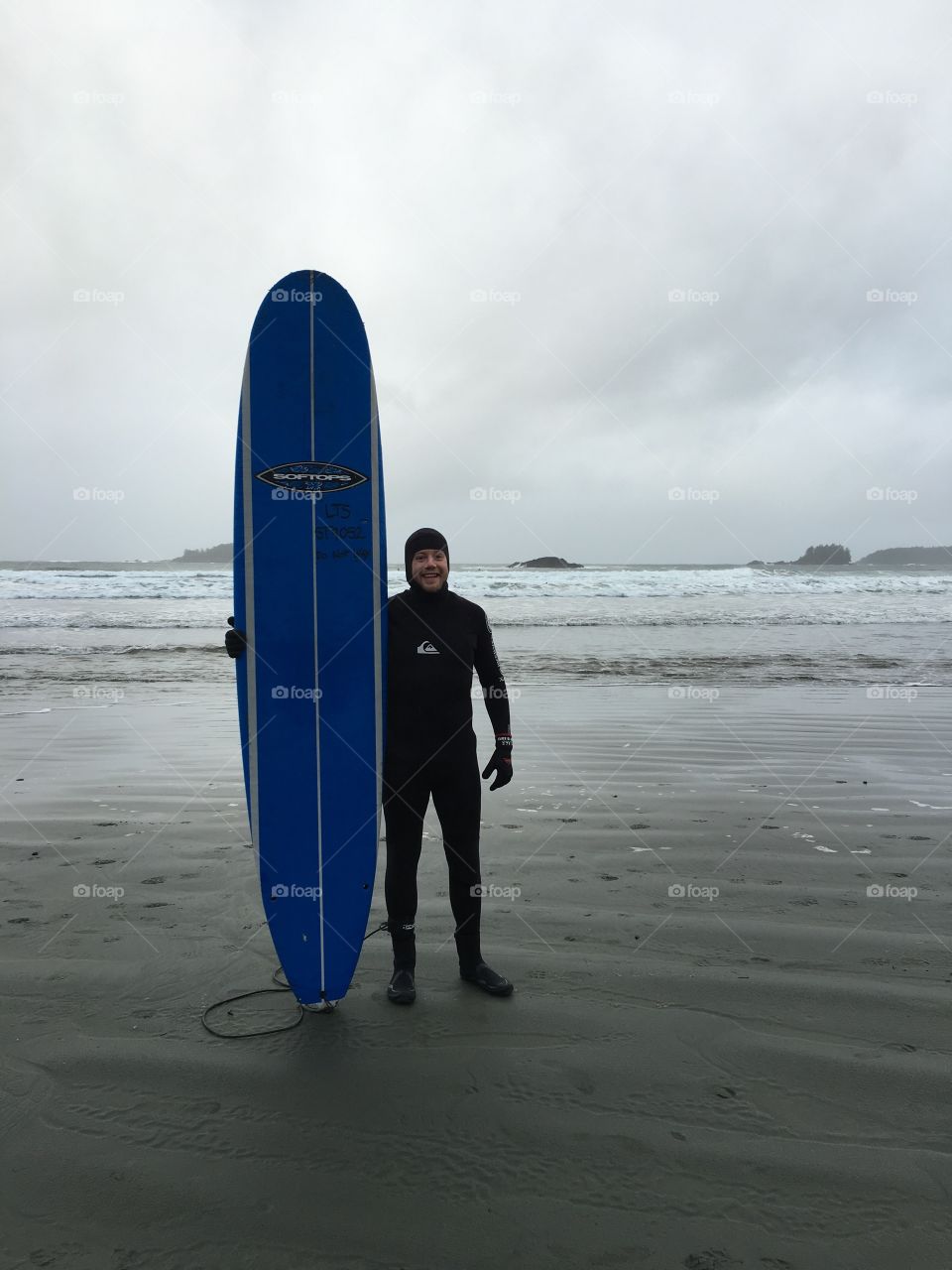 Getting ready to surf in Tofino 