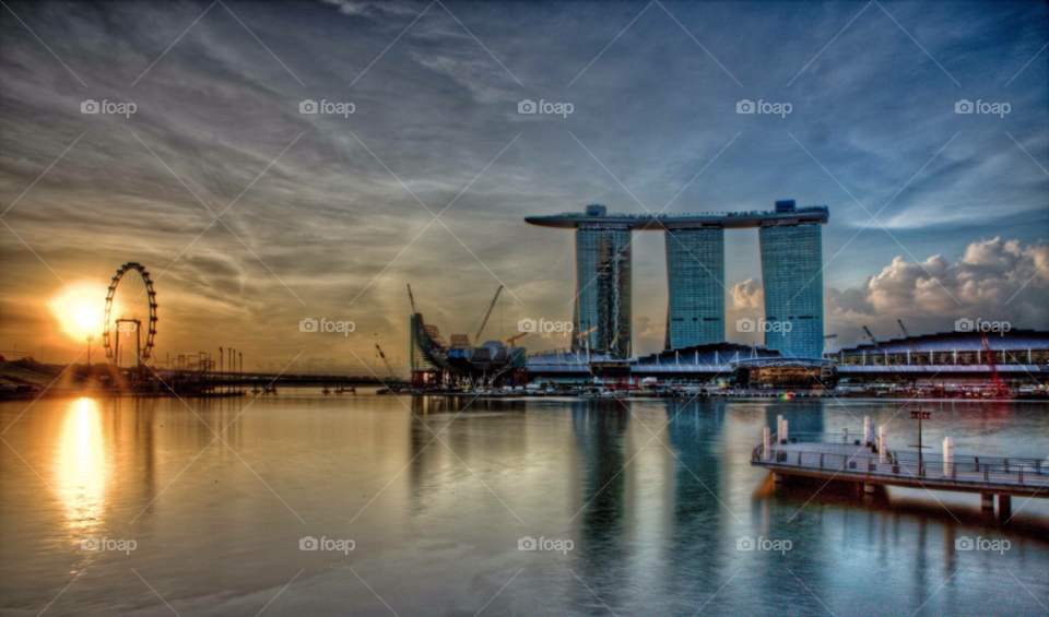 singapore skyline architecture sunrise by paulcowell