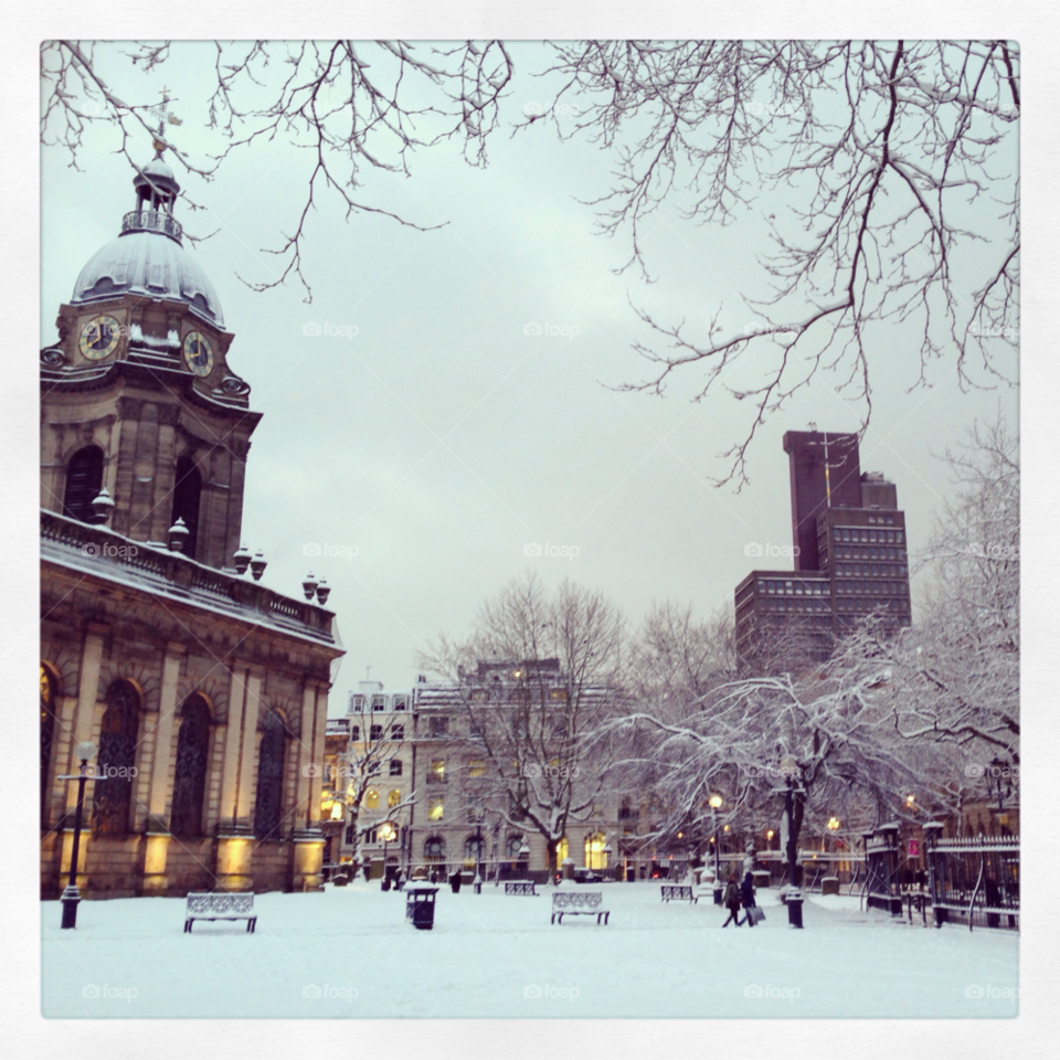 snow winter cathedral birmingham by theintrapreneur