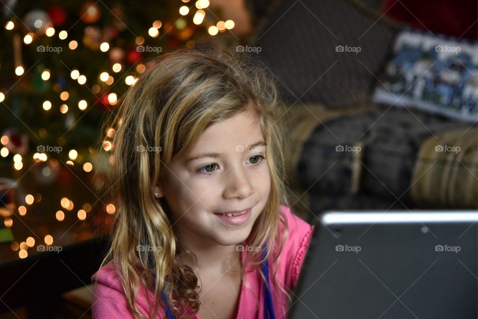 Child using tablet