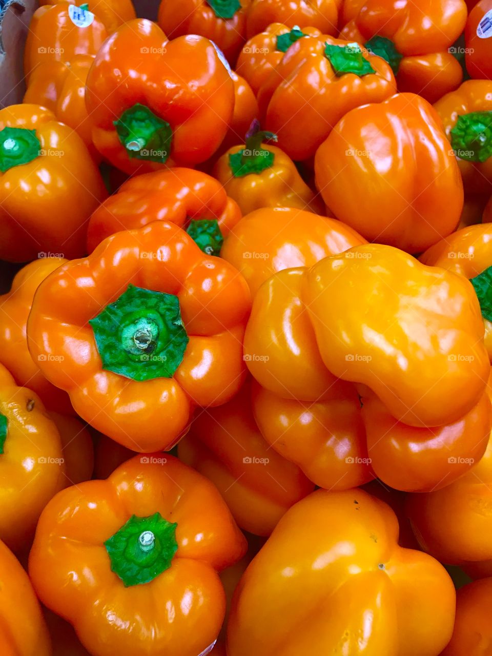 Orange and yellow bell peppers 
