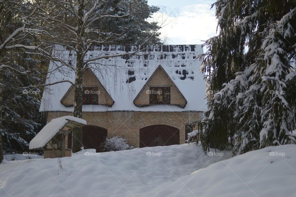 house covered in snow