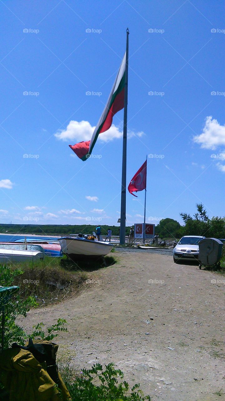 Bulgarian and Turkish flags