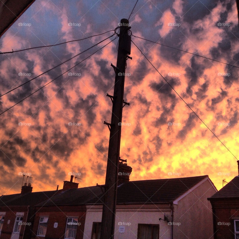 sky sunset orange leicestershire england by kris.folwell