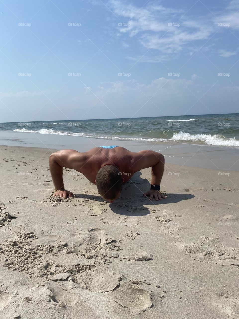 Exercises on the beach 