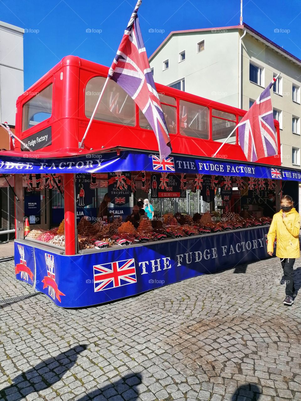 International markets in Tornio, Lapland, Finland. There are companies from several dozen different countries selling and presenting their products. People are happy when finally something happens for a long time.