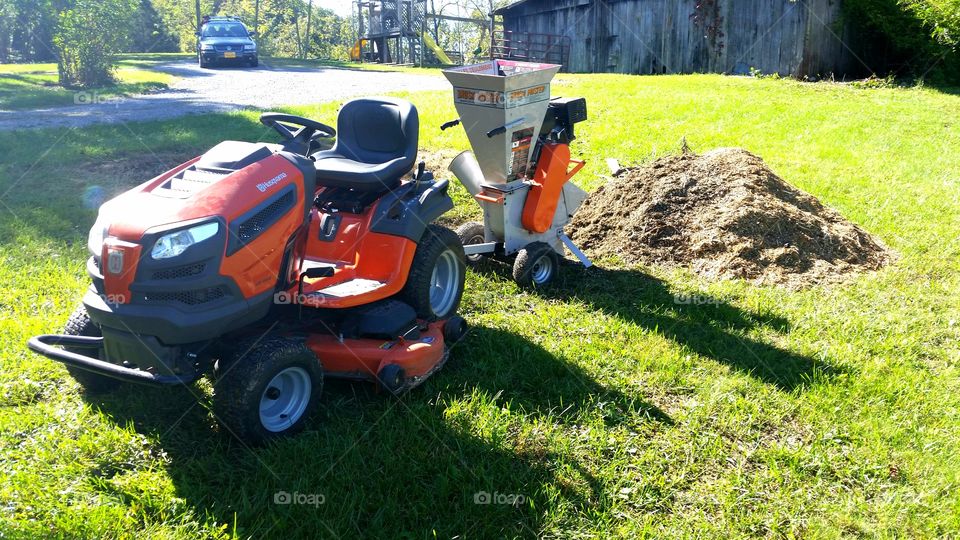 mulching some brush