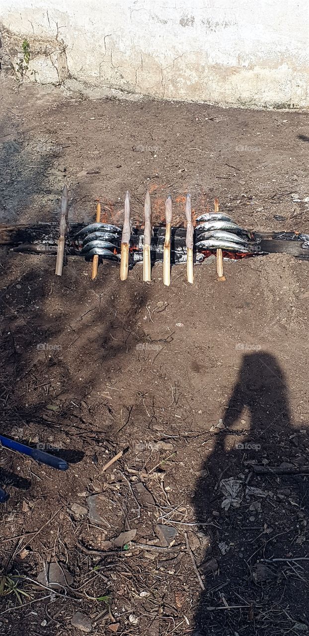 barbecue, fish, fire,