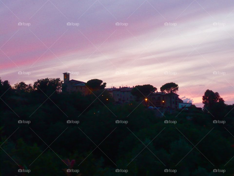 Sunset in an Italian village - Umbria 