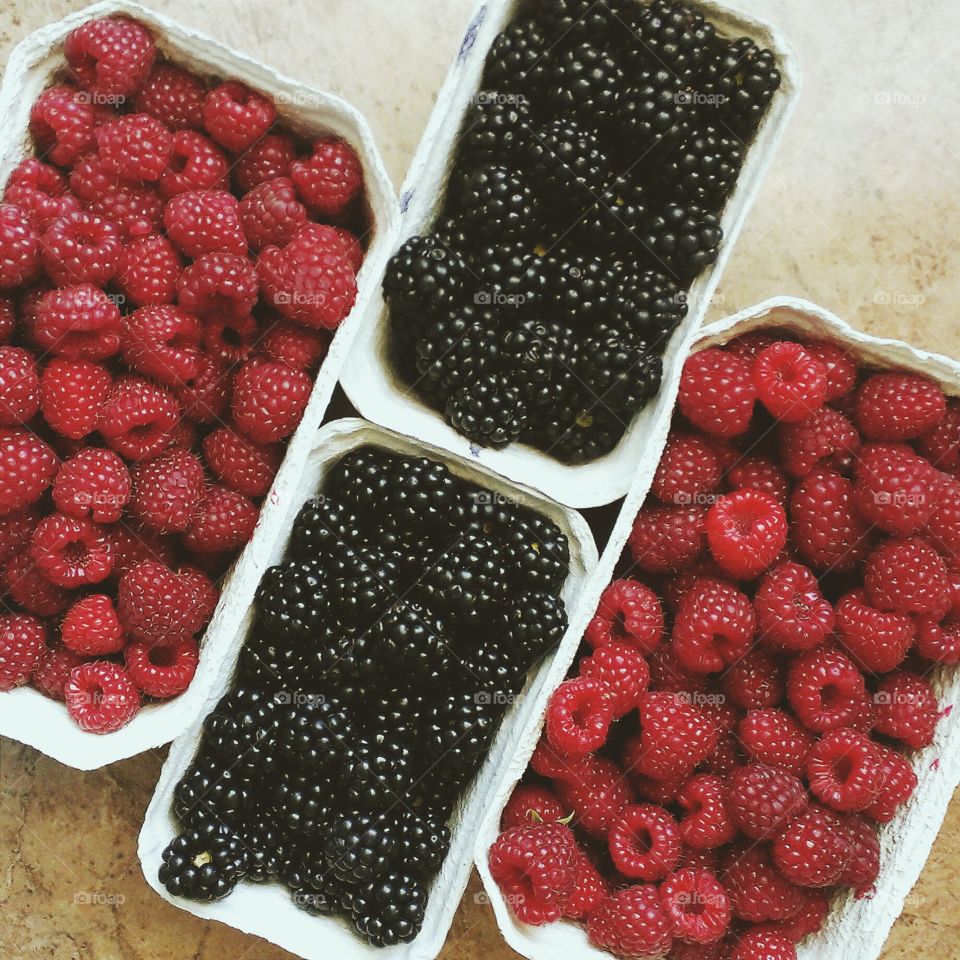 Blackberries and raspberries