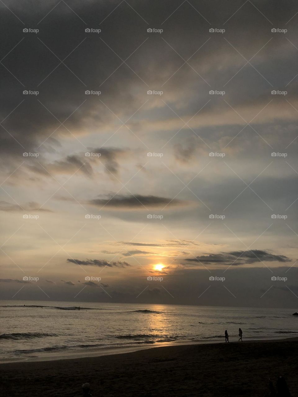 Sunset behind the cloudy