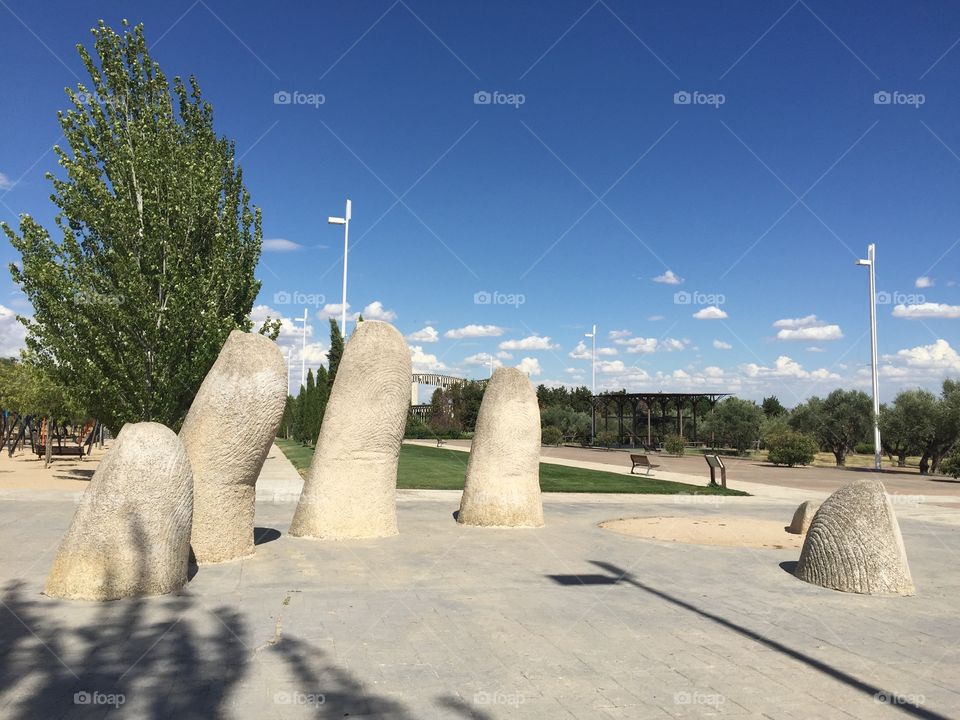 Monument - The fingers . Madrid, Spain