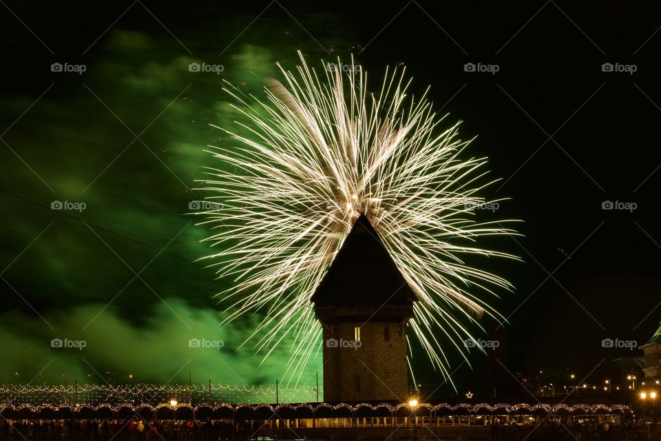 New Year Firework in Lucern 2018