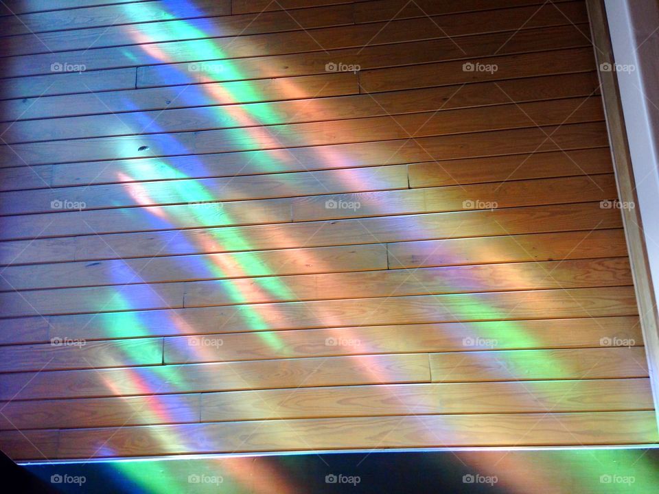 Stained glass window reflection 