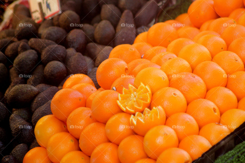 Market stall fruit scene 