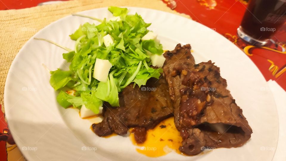 an italian chef friend of mine cooked the pizzaiola steaks with cheese salad